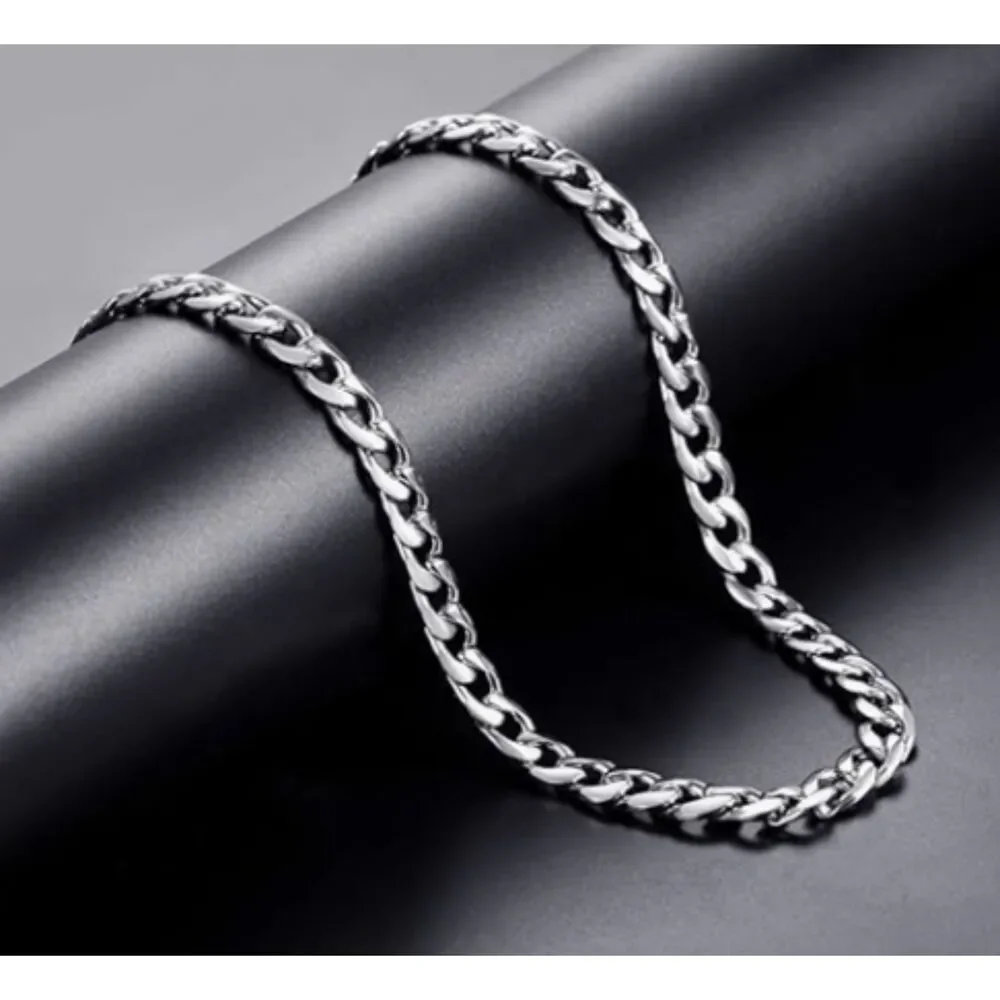 925 Sterling Silver Plated Stainless Steel 9mm Cuban Link Unique Closure